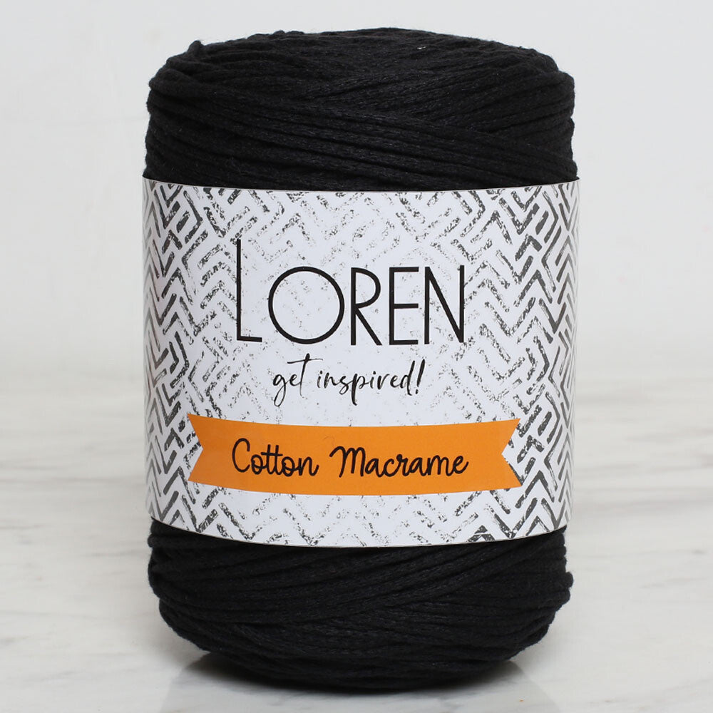 Loren Cotton Macrame Siyah - R004